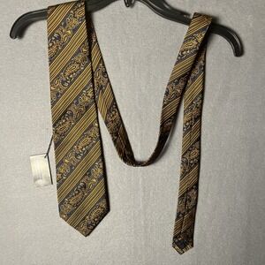 BARBARA BLANK‎ Men's Silk XL 4.25"x64" Necktie USA Designer Paisley Stripes- NWT